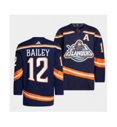 Men's New York Islanders #12 Josh Bailey 2022 Navy Reverse Retro 2.0 Stitched Jersey