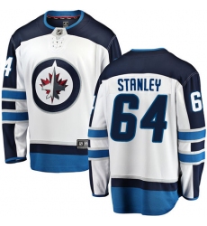 Men's Winnipeg Jets #64 Logan Stanley Fanatics Branded White Away Breakaway NHL Jersey