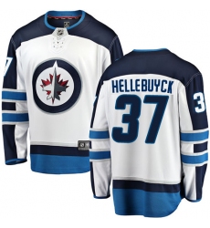 Youth Winnipeg Jets #37 Connor Hellebuyck Fanatics Branded White Away Breakaway NHL Jersey