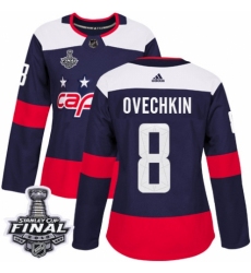 Women's Adidas Washington Capitals #8 Alex Ovechkin Authentic Navy Blue 2018 Stadium Series 2018 Stanley Cup Final NHL Jersey