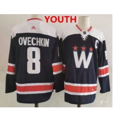 Youth Washington Capitals #8 Alex Ovechkin NEW Navy Blue Adidas Stitched NHL Jersey