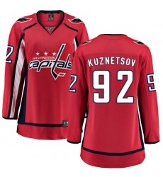 Women's Washington Capitals #92 Evgeny Kuznetsov Fanatics Branded Red Home Breakaway NHL Jersey