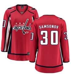 Women's Washington Capitals #30 Ilya Samsonov Fanatics Branded Red Home Breakaway NHL Jersey