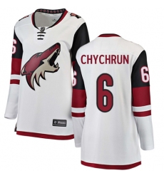 Women's Arizona Coyotes #6 Jakob Chychrun Authentic White Away Fanatics Branded Breakaway NHL Jersey