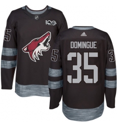 Men's Adidas Arizona Coyotes #35 Louis Domingue Authentic Black 1917-2017 100th Anniversary NHL Jersey