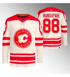 Men's Calgary Flames #88 Andrew Mangiapane 2023 Cream Heritage Classic Primegreen Stitched Jersey