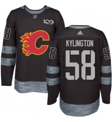 Men's Adidas Calgary Flames #58 Oliver Kylington Authentic Black 1917-2017 100th Anniversary NHL Jersey