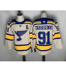 Men's St. Louis Blues #91 Vladimir Tarasenko adidas Cream 2022 Winter Classic Authentic Player Jersey