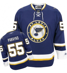 Women's Reebok St. Louis Blues #55 Colton Parayko Premier Navy Blue Third NHL Jersey