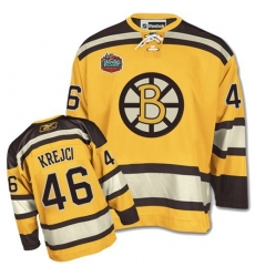Youth Reebok Boston Bruins #46 David Krejci Premier Gold Winter Classic NHL Jersey