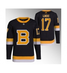 Men's Boston Bruins #17 Milan Lucic Black Home Breakaway Stitched Jersey