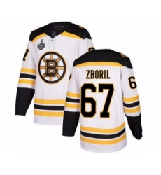 Men's Boston Bruins #67 Jakub Zboril Authentic White Away 2019 Stanley Cup Final Bound Hockey Jersey