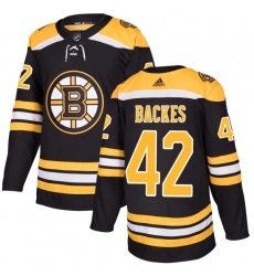 Youth Adidas Boston Bruins #42 David Backes Authentic Black Home NHL Jersey