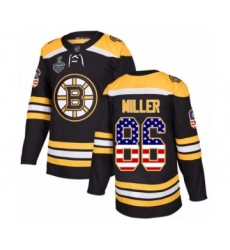 Men's Boston Bruins #86 Kevan Miller Authentic Black USA Flag Fashion 2019 Stanley Cup Final Bound Hockey Jersey