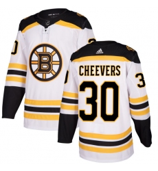 Youth Adidas Boston Bruins #30 Gerry Cheevers Authentic White Away NHL Jersey