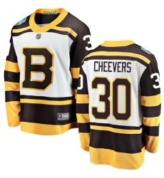 Youth Boston Bruins #30 Gerry Cheevers White 2019 Winter Classic Fanatics Branded Breakaway NHL Jersey