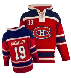 Men's Old Time Hockey Montreal Canadiens #19 Larry Robinson Authentic Red Sawyer Hooded Sweatshirt NHL Jersey