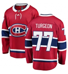 Men's Montreal Canadiens #77 Pierre Turgeon Authentic Red Home Fanatics Branded Breakaway NHL Jersey