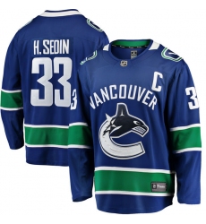 Youth Vancouver Canucks #33 Henrik Sedin Fanatics Branded Blue Home Breakaway NHL Jersey