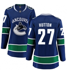 Women's Vancouver Canucks #27 Ben Hutton Fanatics Branded Blue Home Breakaway NHL Jersey