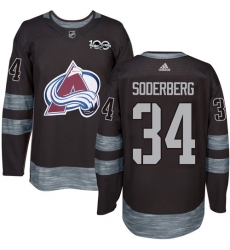 Men's Adidas Colorado Avalanche #34 Carl Soderberg Premier Black 1917-2017 100th Anniversary NHL Jersey