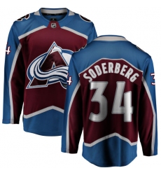 Men's Colorado Avalanche #34 Carl Soderberg Fanatics Branded Maroon Home Breakaway NHL Jersey