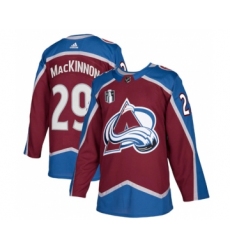 Men's Colorado Avalanche #29 Nathan MacKinnon 2022 Burgundy Stanley Cup Final Patch Stitched Jersey