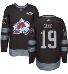 Men's Adidas Colorado Avalanche #19 Joe Sakic Authentic Black 1917-2017 100th Anniversary NHL Jersey