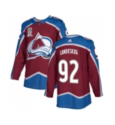 Men's Colorado Avalanche #92 Gabriel Landeskog 2022 Stanley Cup Champions Patch Stitched Jersey