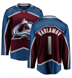 Men's Colorado Avalanche #1 Semyon Varlamov Fanatics Branded Maroon Home Breakaway NHL Jersey