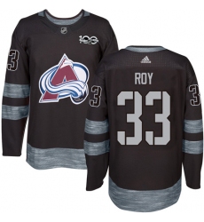 Men's Adidas Colorado Avalanche #33 Patrick Roy Premier Black 1917-2017 100th Anniversary NHL Jersey