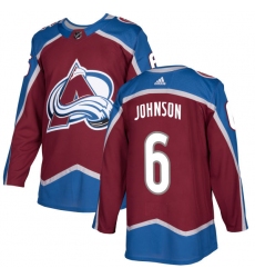 Men's Adidas Colorado Avalanche #6 Erik Johnson Premier Burgundy Red Home NHL Jersey