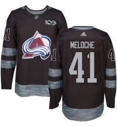 Men's Adidas Colorado Avalanche #41 Nicolas Meloche Authentic Black 1917-2017 100th Anniversary NHL Jersey