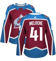 Women's Adidas Colorado Avalanche #41 Nicolas Meloche Premier Burgundy Red Home NHL Jersey