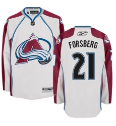 Youth Reebok Colorado Avalanche #21 Peter Forsberg Authentic White Away NHL Jersey