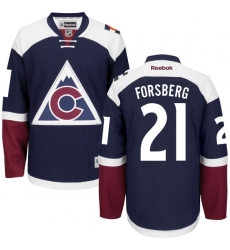 Youth Reebok Colorado Avalanche #21 Peter Forsberg Premier Blue Third NHL Jersey