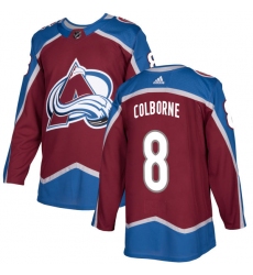 Men's Adidas Colorado Avalanche #8 Joe Colborne Premier Burgundy Red Home NHL Jersey