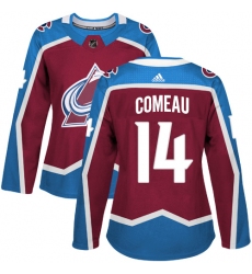 Women's Adidas Colorado Avalanche #14 Blake Comeau Authentic Burgundy Red Home NHL Jersey