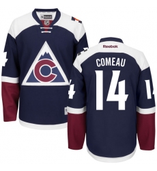 Women's Reebok Colorado Avalanche #14 Blake Comeau Authentic Blue Third NHL Jersey