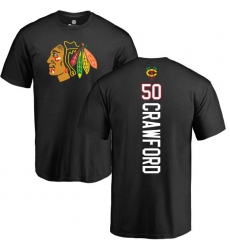 NHL Adidas Chicago Blackhawks #50 Corey Crawford Black Backer T-Shirt