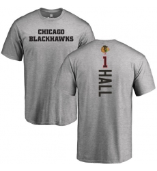 NHL Adidas Chicago Blackhawks #1 Glenn Hall Ash Backer T-Shirt
