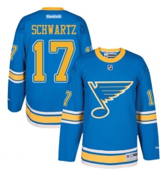 Men's Reebok St. Louis Blues #17 Jaden Schwartz Premier Blue 2017 Winter Classic NHL Jersey