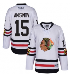 Men's Reebok Chicago Blackhawks #15 Artem Anisimov Premier White 2017 Winter Classic NHL Jersey