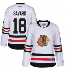 Women's Reebok Chicago Blackhawks #18 Denis Savard Authentic White 2017 Winter Classic NHL Jersey