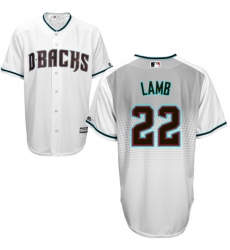 Men's Majestic Arizona Diamondbacks #22 Jake Lamb Authentic White/Capri Cool Base MLB Jersey