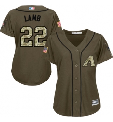 Women's Majestic Arizona Diamondbacks #22 Jake Lamb Authentic Green Salute to Service MLB Jersey