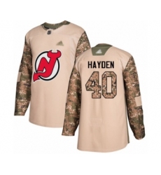 Men's New Jersey Devils #40 John Hayden Authentic Red USA Flag Fashion Hockey Jersey