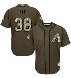 Men's Majestic Arizona Diamondbacks #38 Robbie Ray Authentic Green Salute to Service MLB Jersey