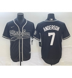 Men's Chicago White Sox #7 Tim Anderson Black Cool Base Stitched Baseball Jersey 1