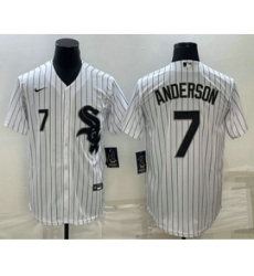 Men's Chicago White Sox #7 Tim Anderson White Cool Base Stitched Jersey